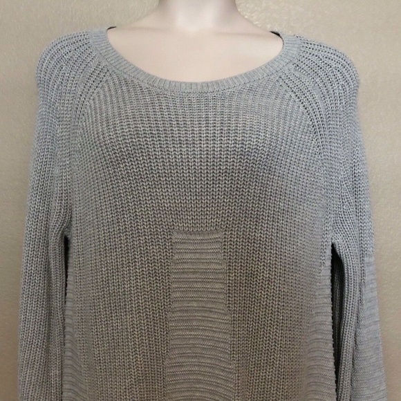 NWT Modamix Women's Gray Scoop Neck Zip Front Long Sleeve Sweater Plus Sizes - Picture 4 of 16